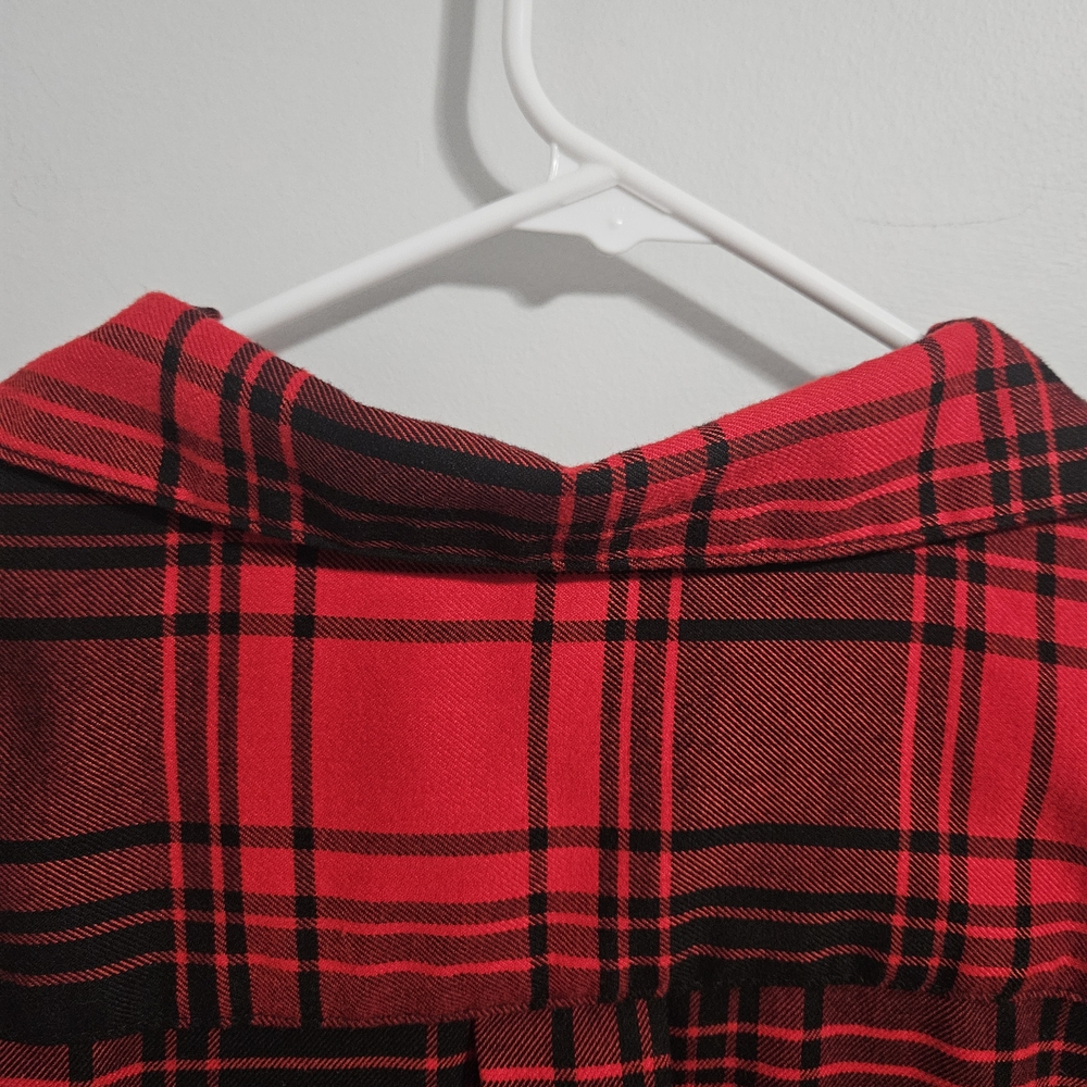 H&M Oversized Red and Black Checkered Shirt - Buffalo Plaid - Picture 6 of 6